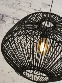 Good&Mojo Hanglamp Madagascar rotan dia.60xh.50cm zwart Clearance
