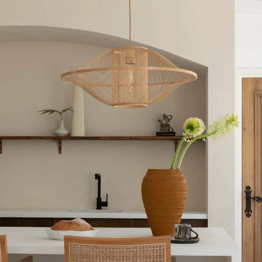 Good&Mojo Hanglamp Maui bamboe ø70xh.30cm naturel L Outlet