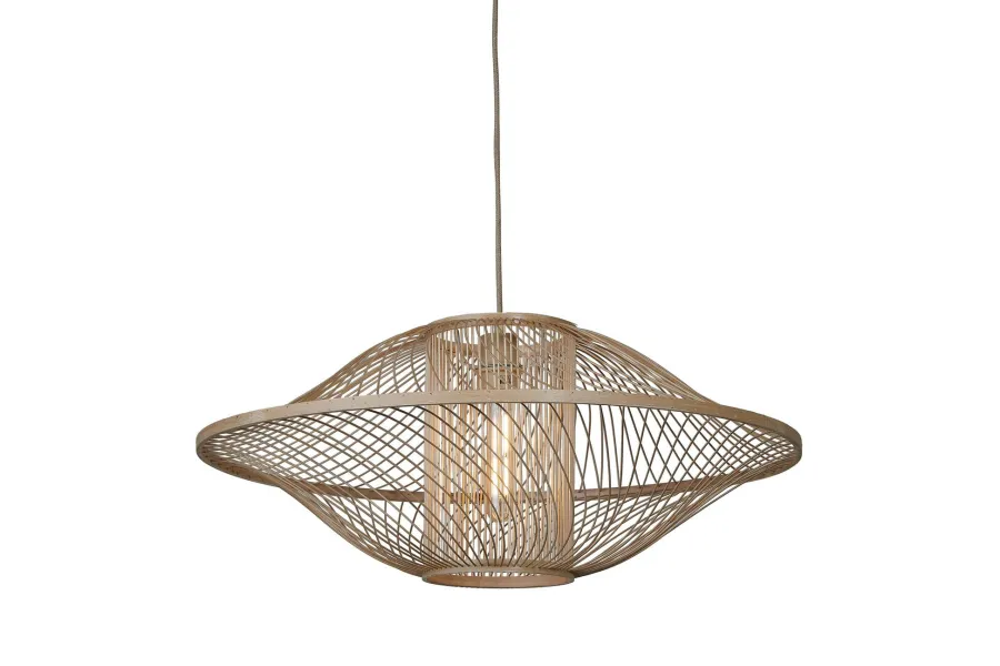 Good&Mojo Hanglamp Maui bamboe ø70xh.30cm naturel L Outlet