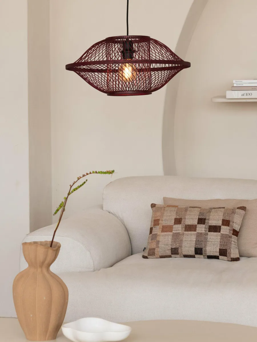 Good&Mojo Hanglamp Maui bamboe burgundy S Online