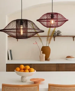 Good&Mojo Hanglamp Maui bamboe ø70xh.30cm burgundy L Sale