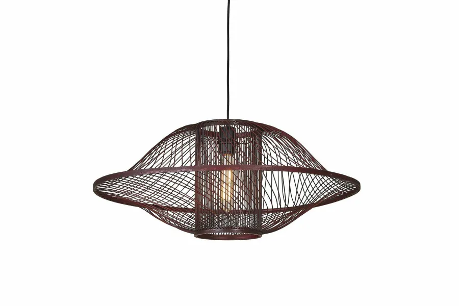 Good&Mojo Hanglamp Maui bamboe ø70xh.30cm burgundy L Sale
