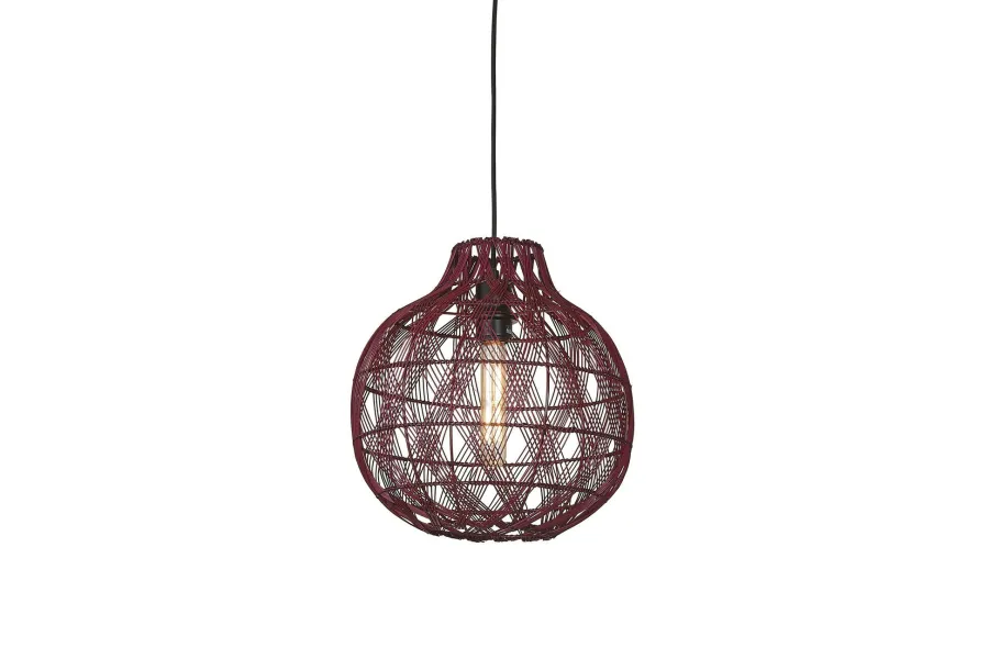 Good&Mojo Hanglamp Mendoza bamboe ø35xh.35cm burgundy S Clearance