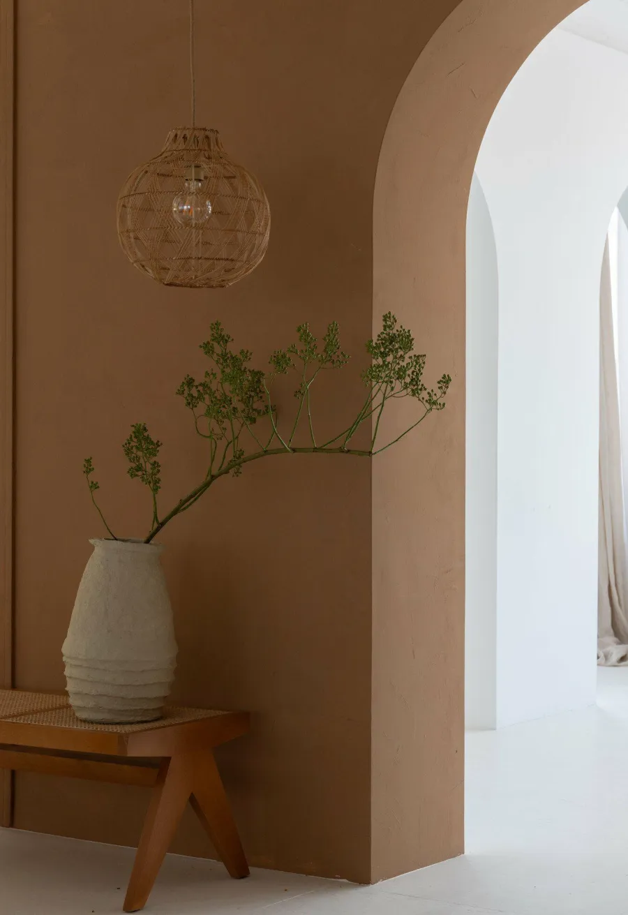 Good&Mojo Hanglamp Mendoza bamboe/kap ø35xh.35cm naturel. S Outlet
