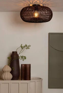 Good&Mojo Plafondlamp Arizona bamboe ø50 burgundy S Hot