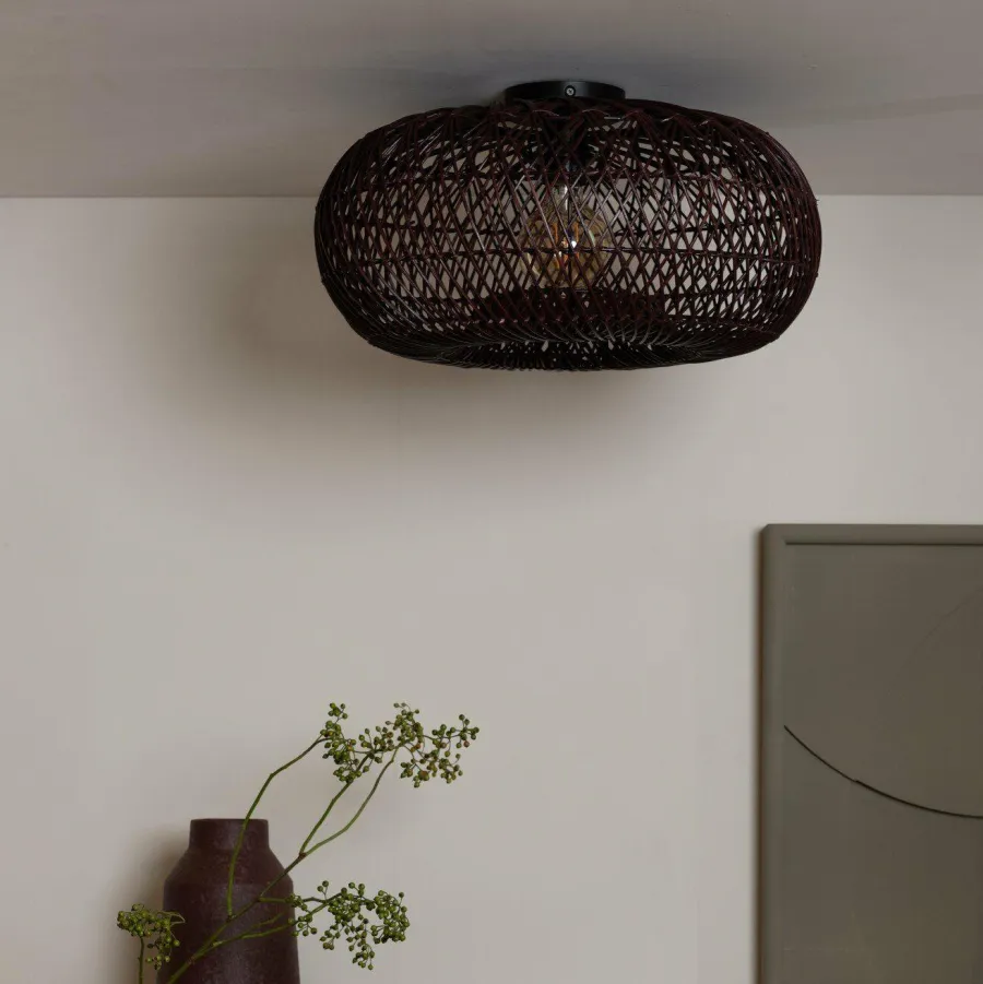 Good&Mojo Plafondlamp Arizona bamboe ø50 burgundy S Hot