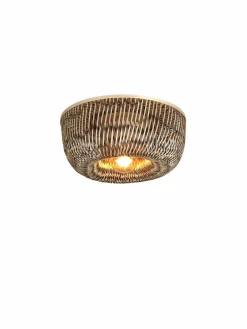 Good&Mojo Plafondlamp Barbados bamboe/halfrond kap ø35xh.15cm naturel/bruin Sale