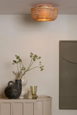 Good&Mojo Plafondlamp Barbados bamboe/halfrond kap ø35xh.15cm naturel Best