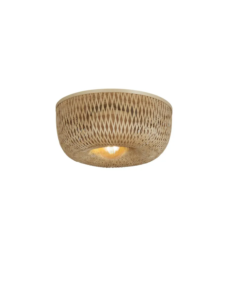 Good&Mojo Plafondlamp Barbados bamboe/halfrond kap ø35xh.15cm naturel Best
