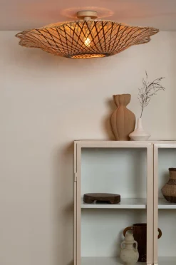 Good&Mojo Plafondlamp Madura bamboe ø87x20cm naturel bruin L Clearance