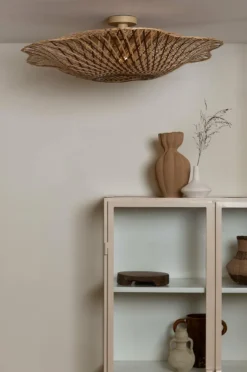 Good&Mojo Plafondlamp Madura bamboe ø87x20cm naturel bruin L Clearance