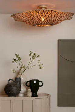 Good&Mojo Plafondlamp Madura bamboe ø87x20cm naturel bruin L Clearance