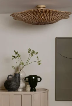 Good&Mojo Plafondlamp Madura bamboe ø87x20cm naturel bruin L Clearance