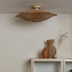 Good&Mojo Plafondlamp Madura bamboe ø60x15cm naturel bruin M Sale