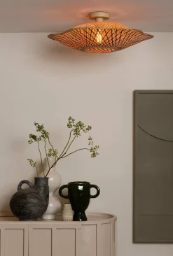 Good&Mojo Plafondlamp Madura bamboe ø60x15cm naturel bruin M Sale