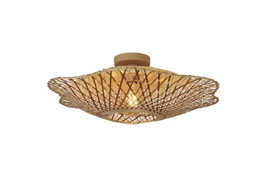 Good&Mojo Plafondlamp Madura bamboe ø60x15cm naturel bruin M Sale