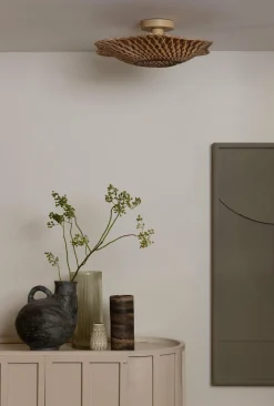 Good&Mojo Plafondlamp Madura bamboe ø44x12cm naturel bruin S Outlet