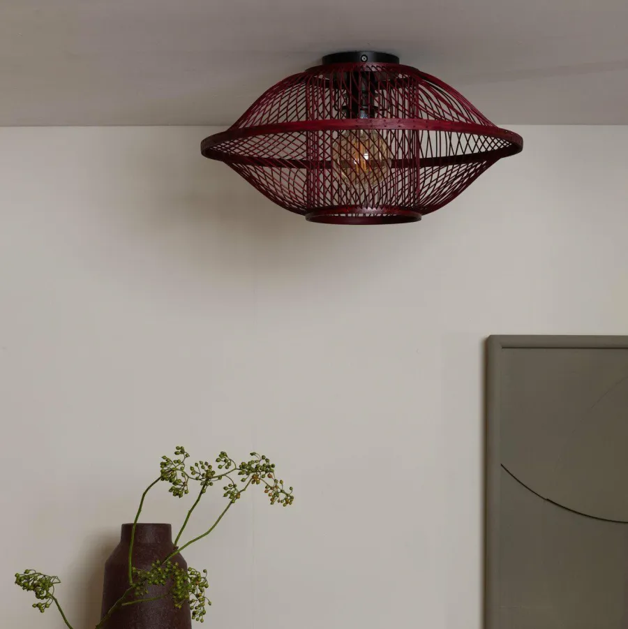 Good&Mojo Plafondlamp Maui bamboe burgundy S Online