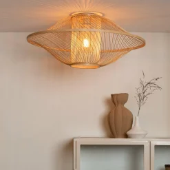 Good&Mojo Plafondlamp Maui bamboe ø70xh.30cm naturel L Clearance