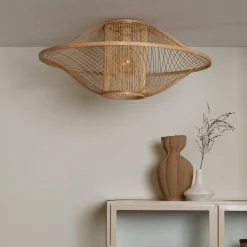 Good&Mojo Plafondlamp Maui bamboe ø70xh.30cm naturel L Clearance