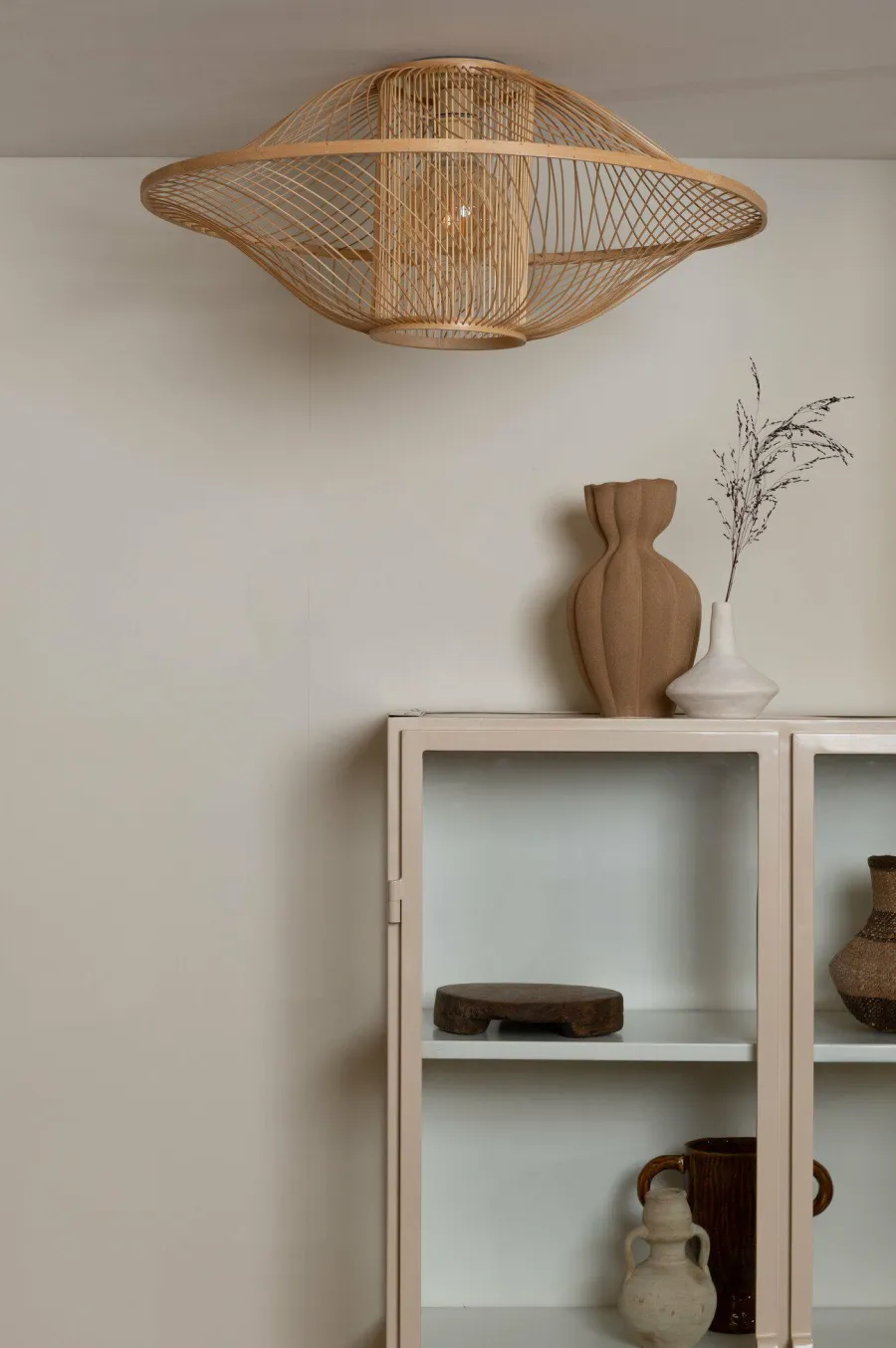 Good&Mojo Plafondlamp Maui bamboe ø70xh.30cm naturel L Clearance
