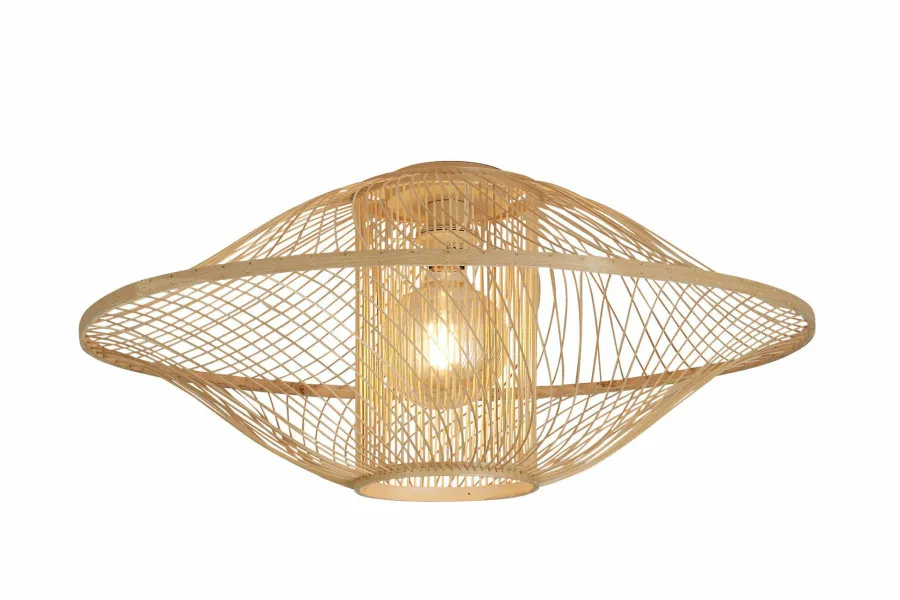 Good&Mojo Plafondlamp Maui bamboe ø70xh.30cm naturel L Clearance
