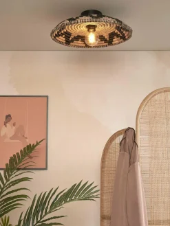 Good&Mojo Plafonniere Andros dia. 45cm zwart/naturel Discount
