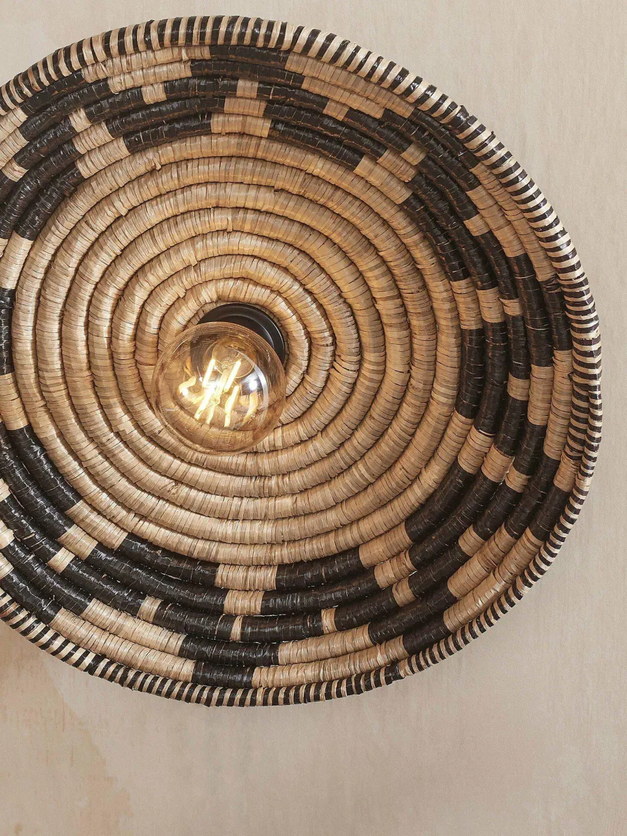 Good&Mojo Plafonniere Andros dia. 45cm zwart/naturel Discount