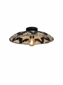 Good&Mojo Plafonniere Andros dia. 45cm zwart/naturel Discount