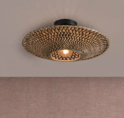 Good&Mojo Plafonniere Bali bamboe dia. 60 x 15 cm zwart/naturel M Online
