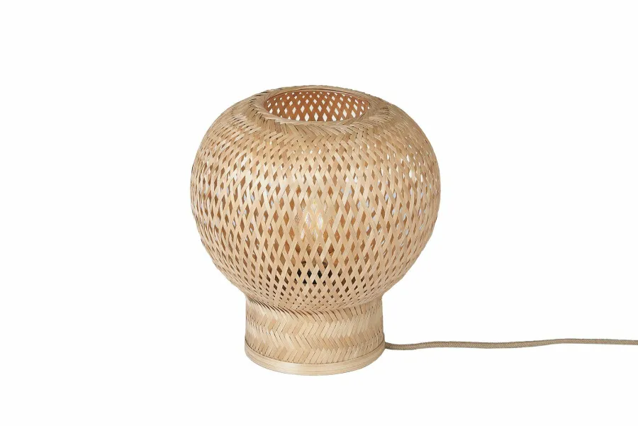 Good&Mojo Tafellamp Barbados bamboe/bol ø25xh.27cm naturel