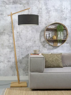 Good&Mojo Vloerlamp Andes bamboe eco linnen donkergrijs Best