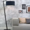 Good&Mojo Vloerlamp Andes bamboe zwart eco linnen blue denim Outlet