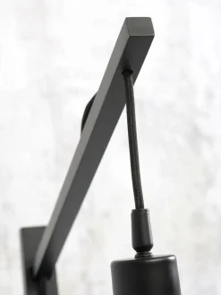 Good&Mojo Vloerlamp Andes bamboe zwart eco linnen blue denim Outlet
