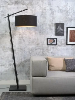 Good&Mojo Vloerlamp Andes bamboe zwart eco linnen zwart Best
