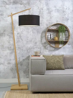 Good&Mojo Vloerlamp Andes bamboe eco linnen zwart Sale