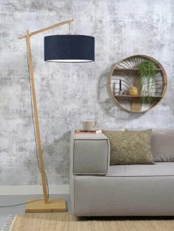 Good&Mojo Vloerlamp Andes bamboe eco linnen blue denim Best