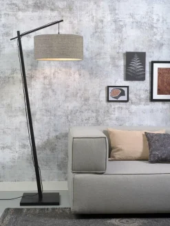 Good&Mojo Vloerlamp Andes bamboe zwart eco linnen donker Clearance
