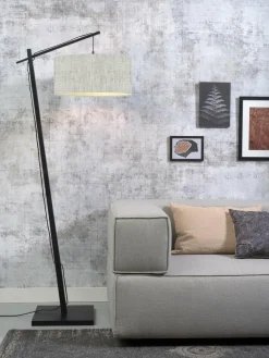 Good&Mojo Vloerlamp Andes bamboe zwart eco linnen licht Clearance