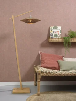Good&Mojo Vloerlamp Bali bamboe naturel naturel/zwart M kap Ø44 Best