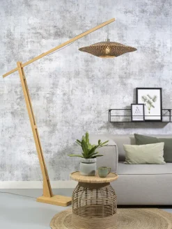 Good&Mojo Vloerlamp Bali bamboe naturel zwart naturel L Ø 60 cm Outlet