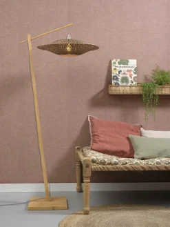 Good&Mojo Vloerlamp Bali bamboe naturel naturel/zwart M kap Ø60 Hot