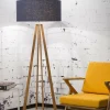 Good&Mojo Vloerlamp bamboe 4-poot Everest linnen blue denim Best