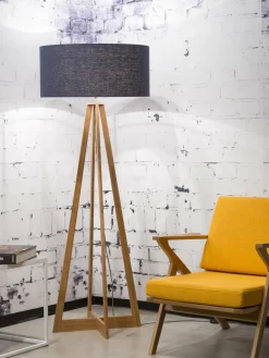 Good&Mojo Vloerlamp bamboe 4-poot Everest linnen blue denim Best