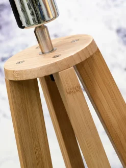 Good&Mojo Vloerlamp bamboe 4-poot Everest linnen donkergrijs Outlet