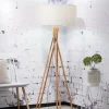 Good&Mojo Vloerlamp bamboe 5-poot Kilimanjaro h.160cm/kap 60x30cm eco linnen licht Outlet