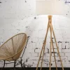 Good&Mojo Vloerlamp bamboe 5-poot Kilimanjaro h.160cm/kap 60x30cm eco linnen wit Best