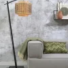 Good&Mojo Vloerlamp Bhutan S bamboe zwart – kap zwart naturel Ø40 cm Sale