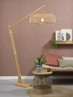 Good&Mojo Vloerlamp Bromo bamboe L naturel – kap Ø 60 naturel Discount
