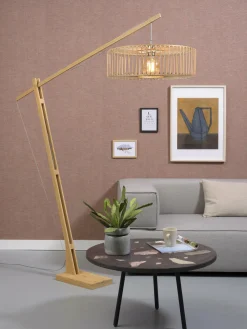 Good&Mojo Vloerlamp Bromo bamboe L naturel – kap Ø 60 naturel Discount